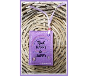 Stickdatei - Postkarte ITH Think Happy Be Happy